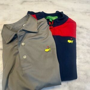 Masters Kids Red and Navy Jacket and grey/yellow dry fit polo